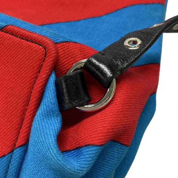 Auth miumiu - 5BZ006 Blue Red Multi Canvas Leather Backpack - Picture 8 of 16